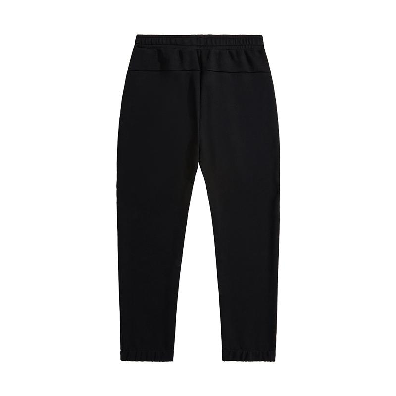 Li Ning Logo Print Mid Waist Loose Cuff Casual Pants Men pants Black AKLUE49-1
