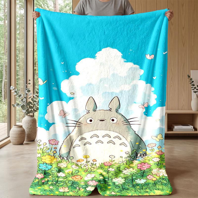 Soft Flannel Blanket Lightweight Cozy Bedroom Living Room CoverMy Neighbor Totoro