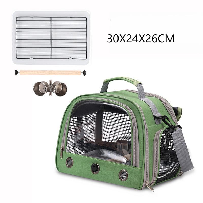 Portable Parrot Bag Bird Bag Breathable Bird Cage Porous Handbag with Tray Cup-eating Birdcage Bird Cage Pet Parrot Carrier Bag