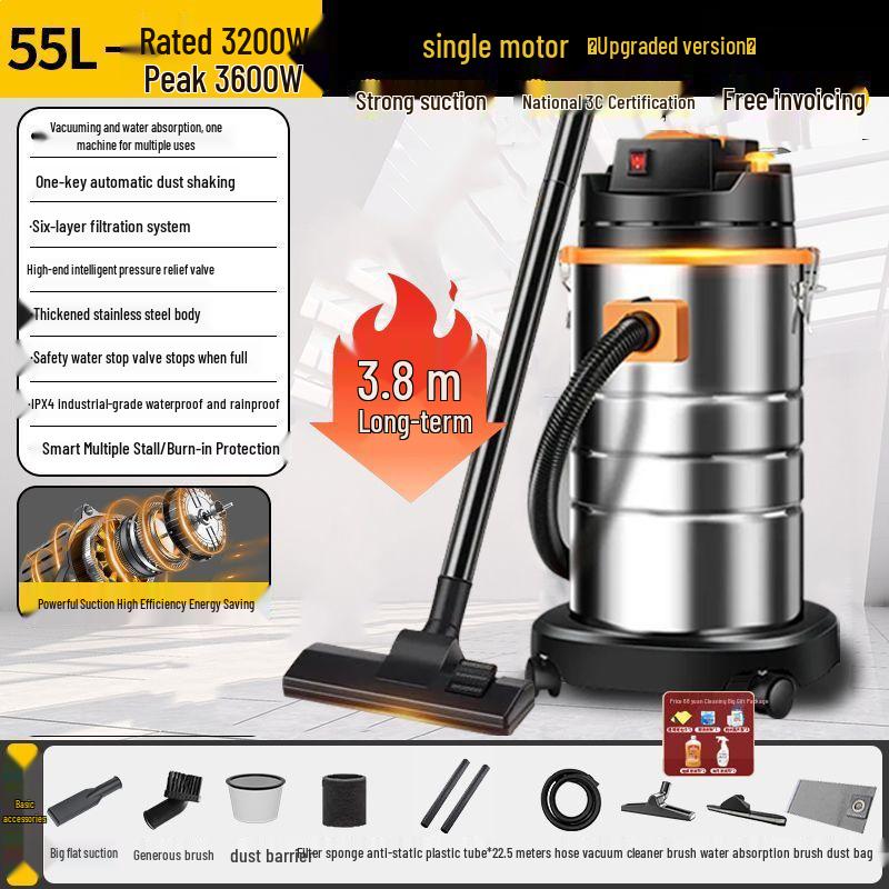 Мощный промышленный и бытовой пылесос для автомобилей, ковров и швов