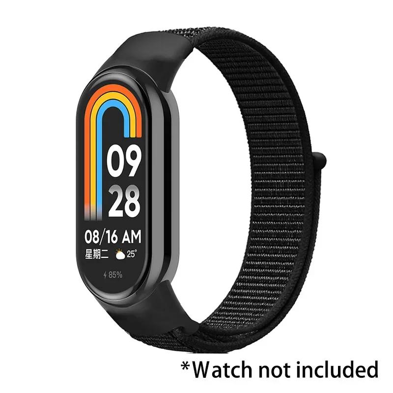 Nylon Loop Strap for Xiaomi Mi Band 9 8 7 6 5 4 3 Breathable Wristband Smartwatch Bracelet Sports Pulsera Watchband Miband 9 NFC
