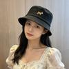 Cute Cartoon Dog Embroidery Fisherman Hat for Women Solid Color Cotton Sunshade Bucket Hat Ladies Girl Outdoor Travel Tour Caps