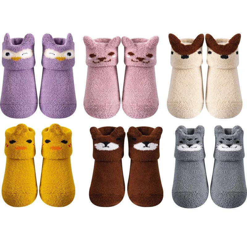 Coral Fleece Baby Anti Slip Floor Socks Autumn Winter Newborn Warm Thicken Fleece Socks Newborn Baby Girl Boy Infant Indoor Sock