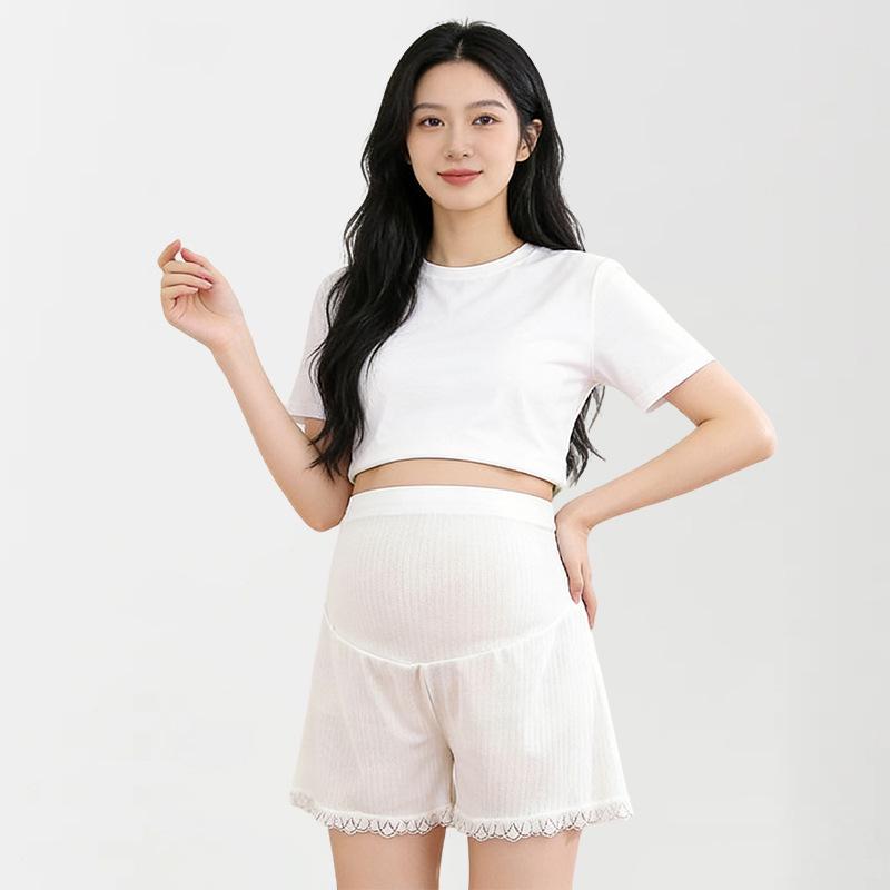 Plus Size Adjustable Maternity Summer Safety Shorts M (below 120 jin) белый