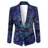 Womens Gradient Starry Sky Print Blazer Slim Fit Business Casual Jacket With Notched Lapel Single Button