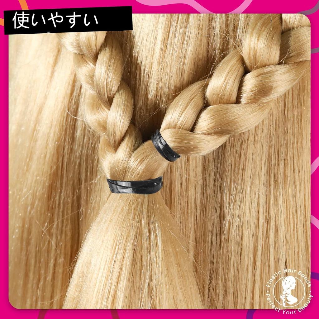 KEYAN Μαύρα Λαστιχάκια Μαλλιών για Παιδιά, 300 Τεμάχια, Μίας Χρήσης Λαστιχάκια Μαλλιών Σιλικόνης για Παιδιά, Μαύρα, Αντιολισθητικές Λωρίδες, Μικρά Ελαστικά Λαστιχάκια Πολυουρεθάνης