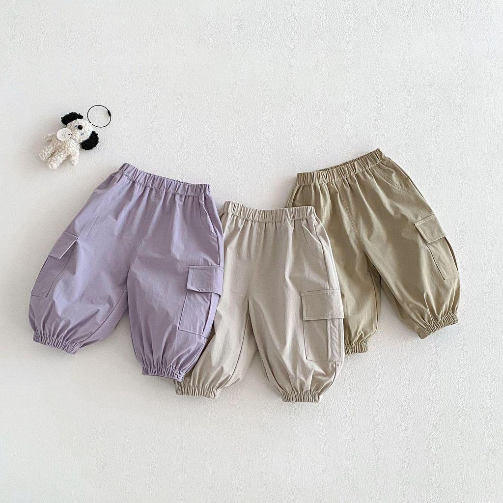 2026 Spring Solid Color Casual Pants for Girls and Boys - Korean Style