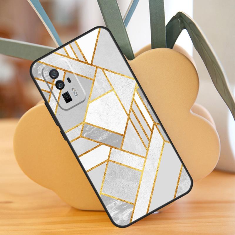 Geometric Marble Case For POCO F6 Pro X6 X5 X3 F3 F5 M6 M5s Xiaomi 13T Pro 11T 12T 12 13 Lite 14 Ultra Cover
