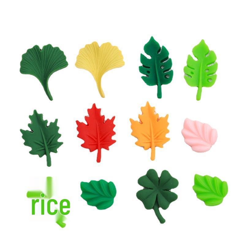 Childlike Leaf-Themed Resin DIY Ornaments: Cartoon Hair Clips & Croc Charms
