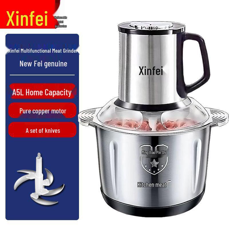 Leistungsstarker Elektrischer Fleischwolf und Mixer aus Edelstahl