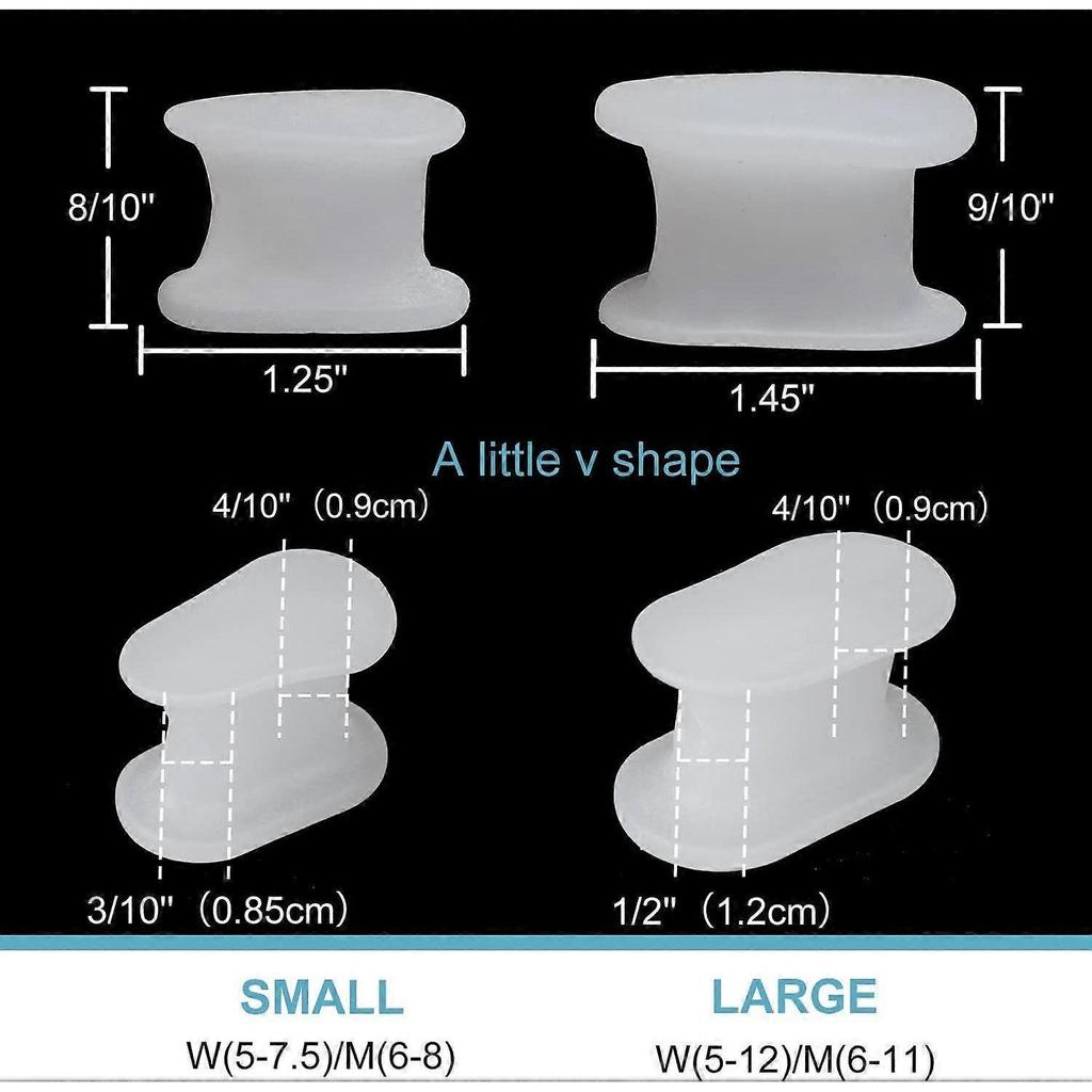 10 Pack Toe Spacers Separators, Bunion Corrector Gel Orthotics (1/2'' Thick) for Bunion, Overlapping Toes - L Size