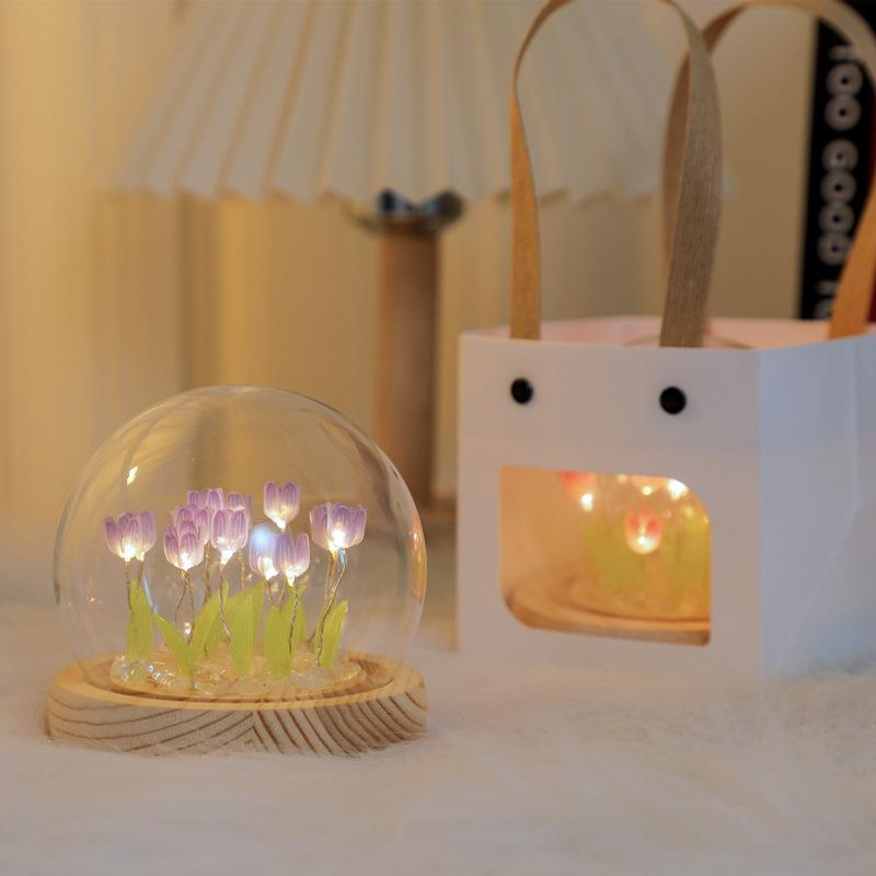 Creative Handmade Led Tulip Night Light Desktop Decoration Ornaments Ambient Light DIY Tulip Night Light Decoration Light