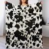 Cow Skin Texture Series Digital-printed Polyester Bedroom Velvet Flannel Cover Blanket Fleece Soft Sofa Cover Blankets for Beds