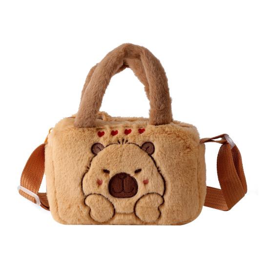 Kids Crossbody Bag Cartoon Animal Pattern Zipper Closure Adjustable Soft Shoulder Strap Handbag Wear-resistant Girl Bag