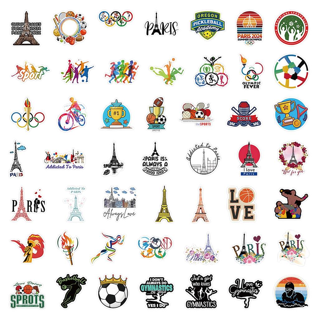 50pcs Sports Stickers Removable Scooter Guitar Mobile Phone Decoration Stickers