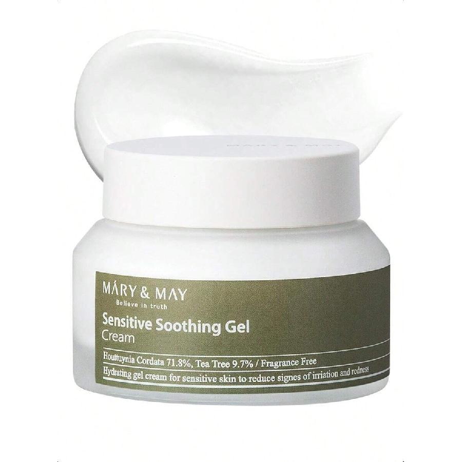Mary&May Sensitive Soothing Gel Cream 70g/Instant Cooling And Redness Relief, Pore-Tightening Face Cream With Tea Tree And Houttuynia Cordata