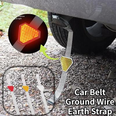 Hot Sale Car Belt Ground Wire Earth Strap Anti Static Safe Driving Tool Auto Warning Exhaust Pipe Metal Reflective Strips