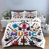 Music Instruments Colorful Design Bedding Duvet Cover Set Duvet Cover Pillowcases  (1*Duvet Cover 2*Pillowcases, Without Duvet Insert)