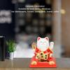 Red & Blue Mini Desktop Fortune Cat 3.19x3.86in Car Dashboard Cat Ornament Car Interior Decor