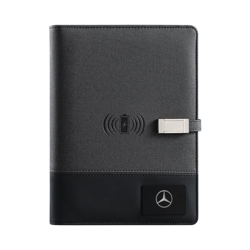 A5 Multi-Function Business Notebook with USB Charging & Luminous Logo USB Drive