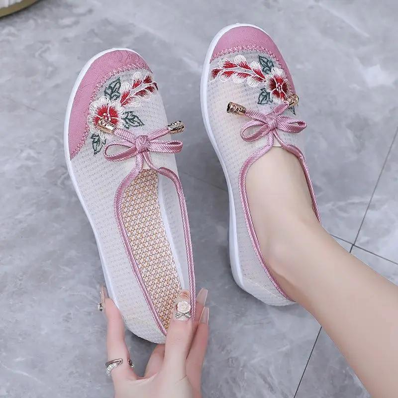 Fashion Summer Embroidery Woman Footwear On Sale Fashion 2025 Original Light Designer Luxury Trends Deals Korean New In Shoes for Women