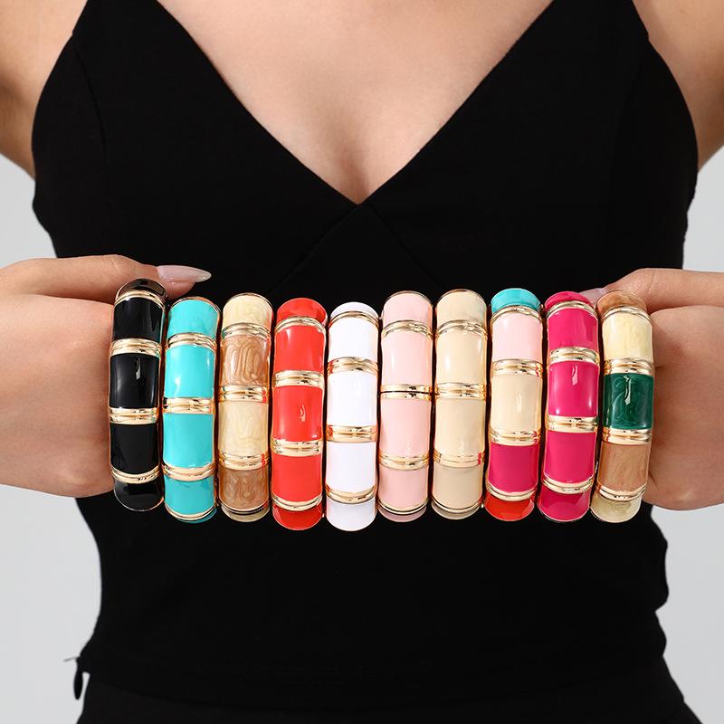 Bohemian alloy bracelet personality enamel color drip oil bracelet vacation style personality seaside first