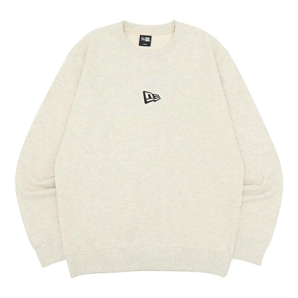 New Era Flag Logo Mini Solid Flag 14324653 13755318 Sweatshirt, Fleece, Color, Logo, Black, Oatmeal,