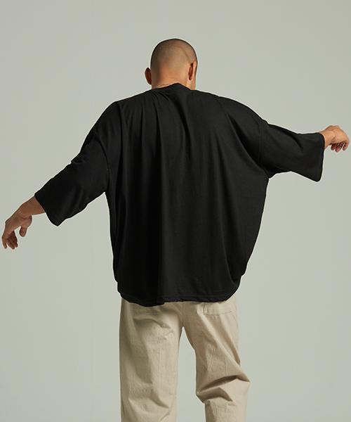 Tener 3/4 Sleeve Slub Boxy Short Sleeve Tee Black F