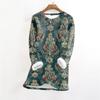 Women's Fashionable Printed Round Neck Long Sleeved Plush Warm Pullover Top