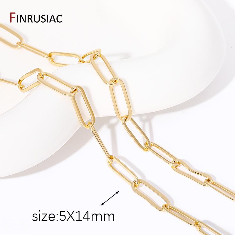 

14K Gold Plated Alloy Metal Thick Cable Chain For DIY Jewelry Materials Handmade Necklace Bracelet Making Supplies 1 meter