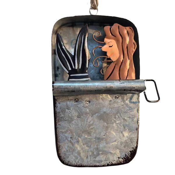 Plechovka sardinek Zvláštní závěsná ozdoba, Malý zvláštní kousek, Vtipné rybářské ozdoby, Plechovka sardinek Konzervované ryby Mořské plody AJAS