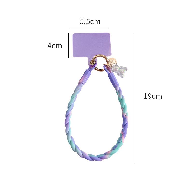 Laccetto da polso originale in silicone con orso luminoso - Catena per telefono anti-smarrimento con anello morbido