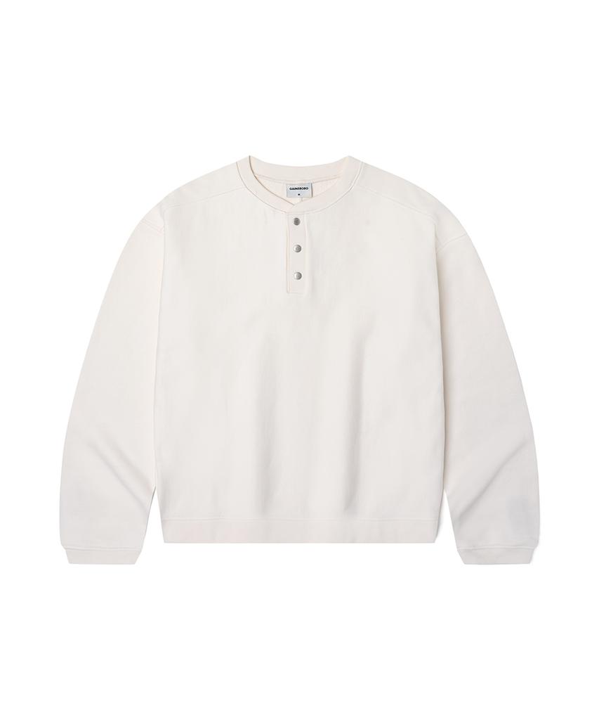 GAINSBORO V910 Square Henley Neck Sweatshirt_Off-White