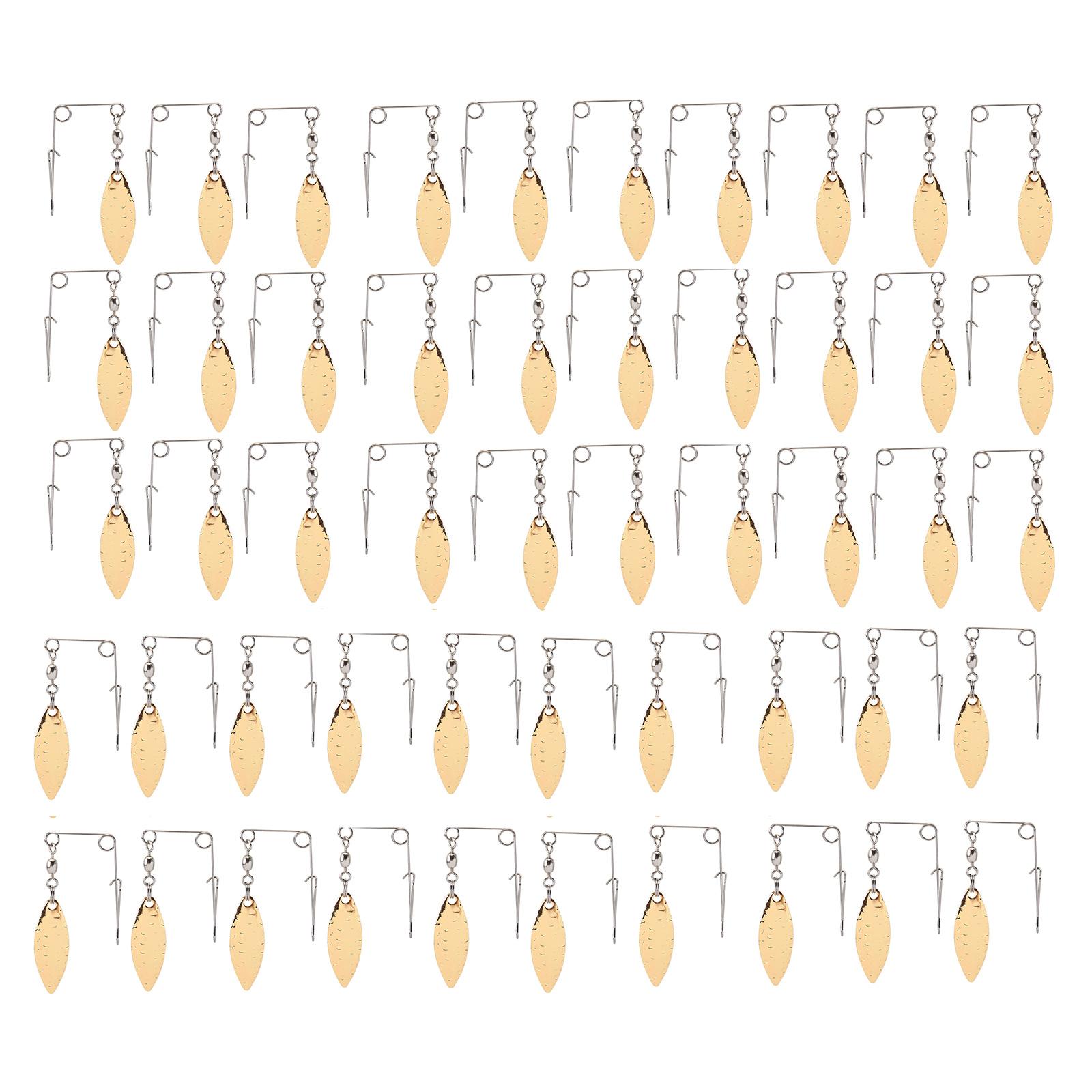

50Pcs Fishing Spinnerbait Smooth Spoons Rigs Fishing Spoons Lures for Making Spinner Shafts Fishing Lures Easy to Use 1