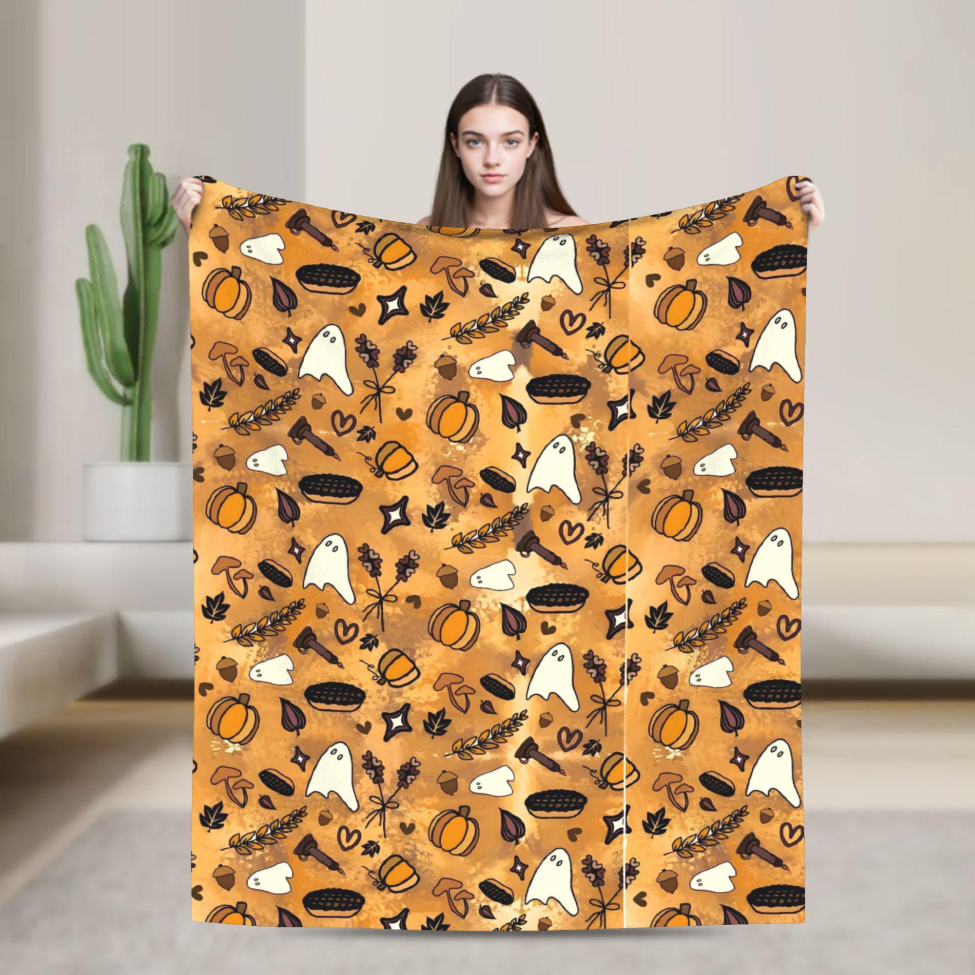 

Halloween Ghost Blanket Super Soft Novelty Plush Throw Blanket For Kids Adult Outdoor Flannel Bedspread Bed Cover 75x90cm