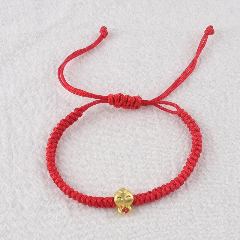 2025 Snake Year Lucky Red Rope Braided Bracelets Zodiac Snake Attracts Fortune Bracelets Handmade Fashion Jewelry Gifts