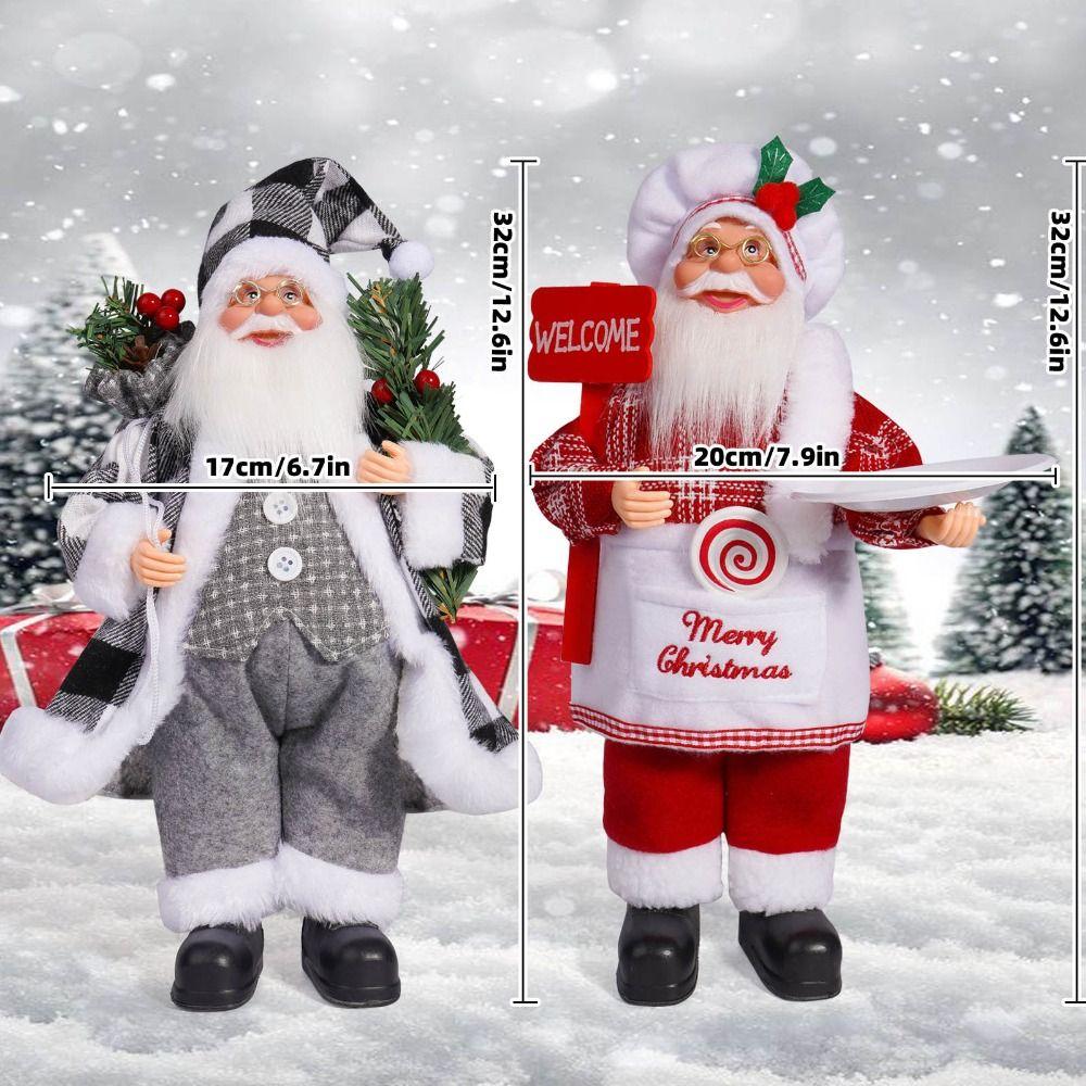 Desktop Decorations 3D Santa Claus 12 Inch Creative Christmas Home Decorations Cartoon Cute Christmas Ornament Christmas Gifts
