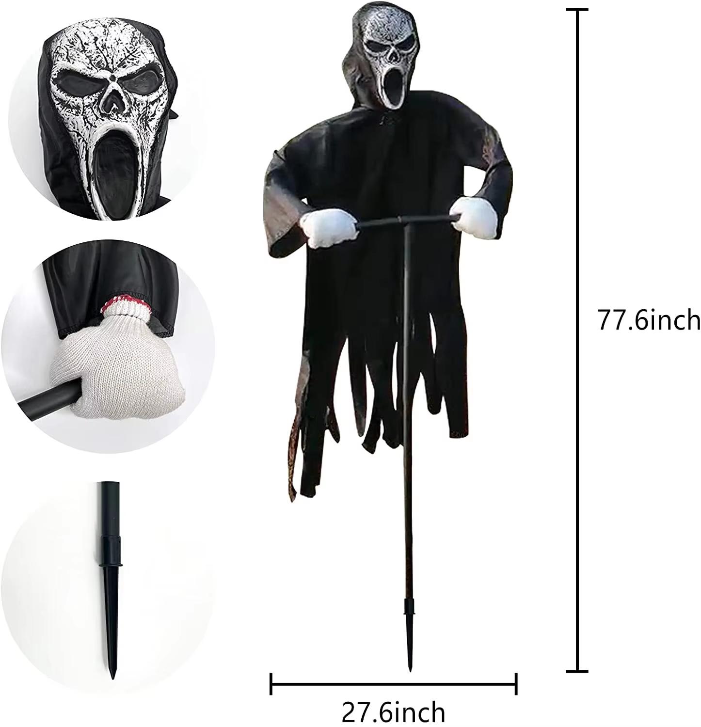 

Садовое пугало Призрачное лицо Хэллоуинский декор для улицы Подвесные страшные украшения Пугало Креативный отпугиватель птиц для двора