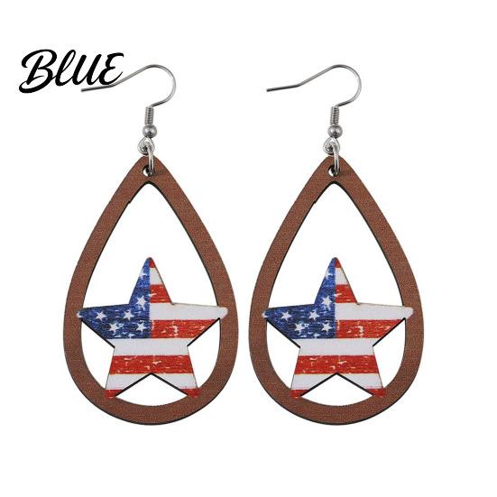 Stars Stripes Earrings 1 Pair Hollow Drop for Women Fourth