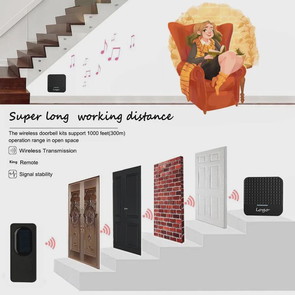 Wireless Smart Solar Music Doorbell for Homes, Hotels, and Villas - Long-Range.