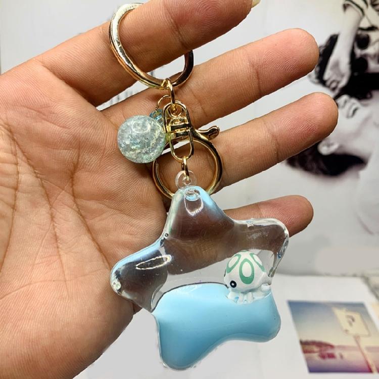 Eye Catching Pentagrams Keychain with Cartoon Animals Star Shaped Bag Pendant Accessories Fashionable Key Decoration
