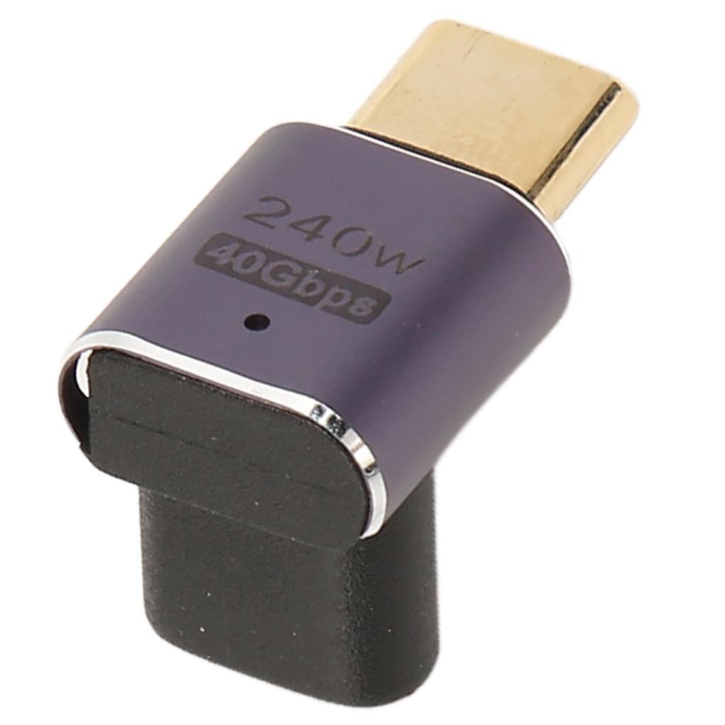 USB C Adaptér s pravým úhlem Samice na Samce 40Gbps PD240W Nabíjení 8K 60Hz Typ C 4.0 se středovým ohybem