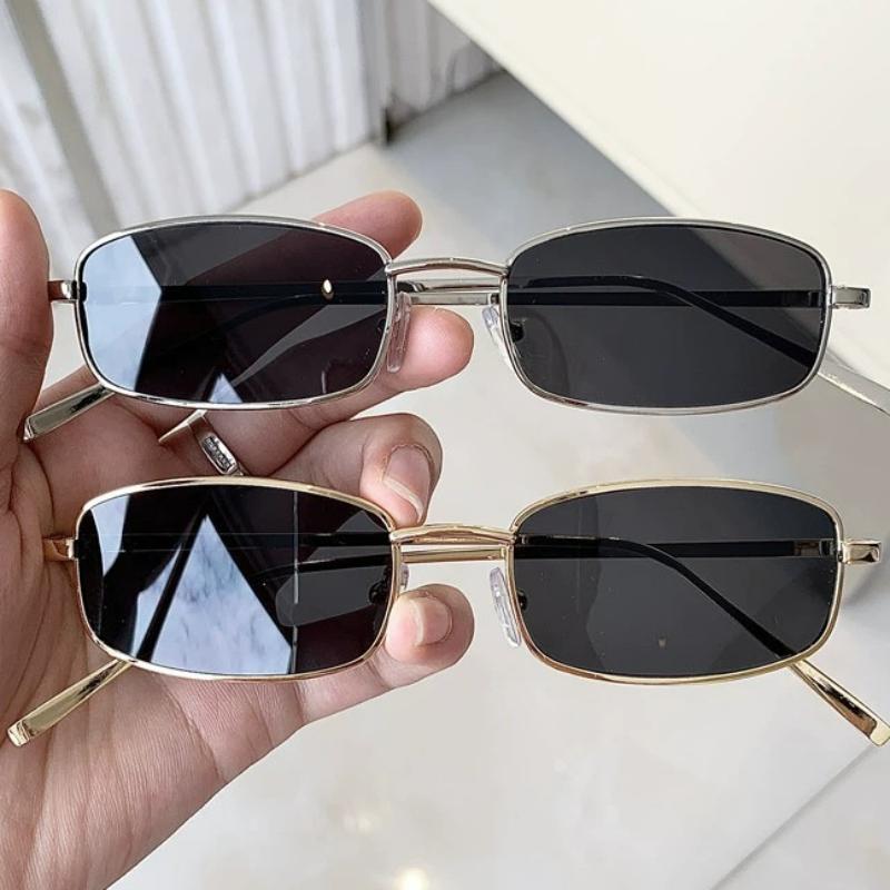 Occhiali Harajuku Giapponesi Montatura Metallica Quadrata Piccola Oro Argento Nero Occhiali Anti Luce Blu per Donna Uomo