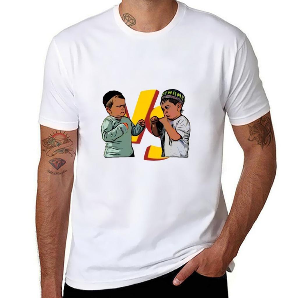 Hasbulla Vs Abdul Razik Tshirt Sports Casual Short Sleeve Cotton Tee