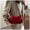 Faux Suede Crescent Moon Bag For Women, Minimalist Shoulder Crossbody Purse, Casual Single Strap Handbag