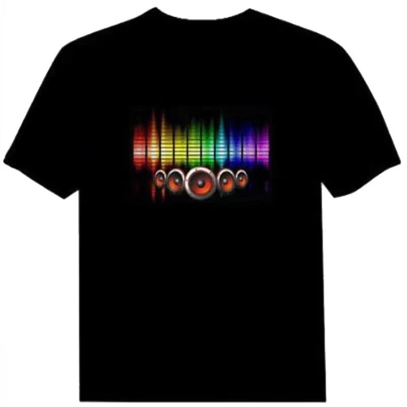 Music Themed Stylish Graphic TShirt Casual Daily Short Sleeve Tee Unique Audio Spectrum Charging Icon Guitar EleUnisext Design