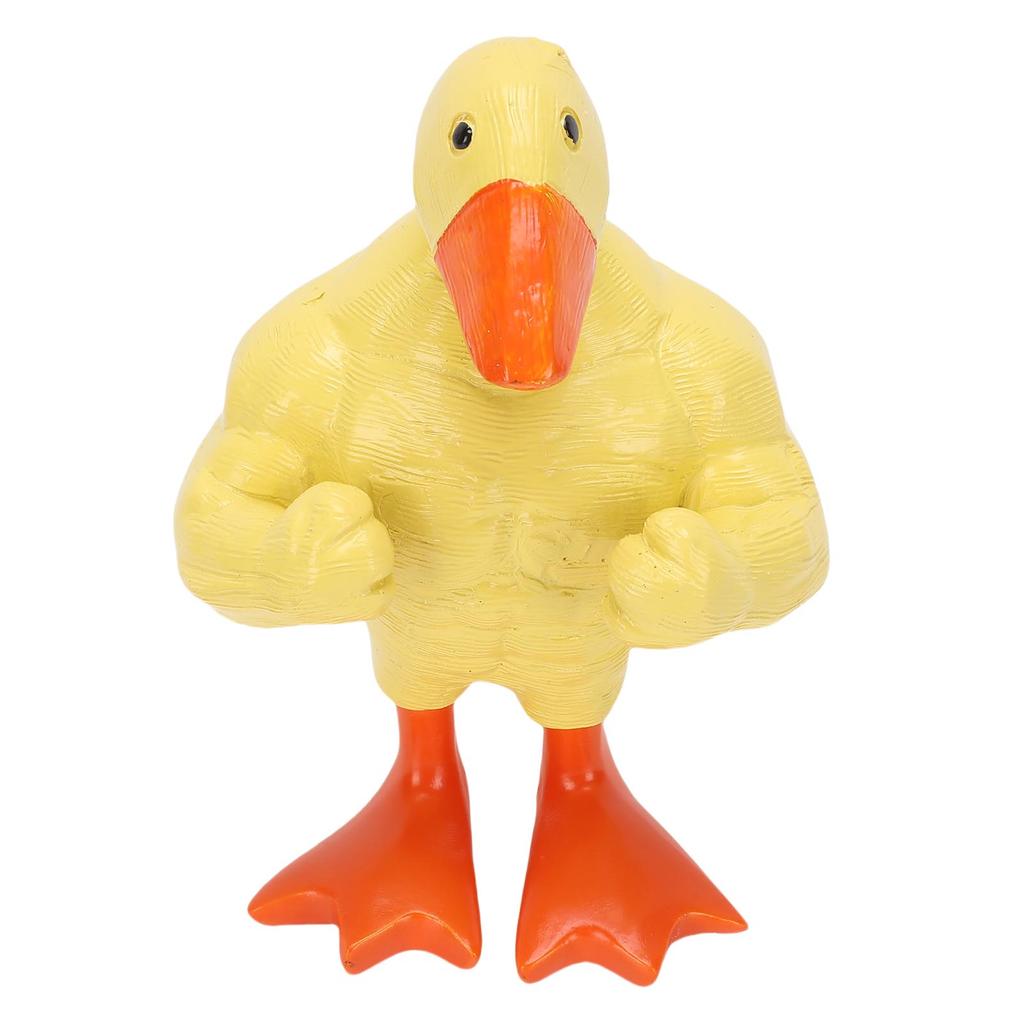 Magnetic Key Holder Muscle Duck Plastic Funny Muscle Duck Statue Desktop Decor for Home Entryway Table Yellow