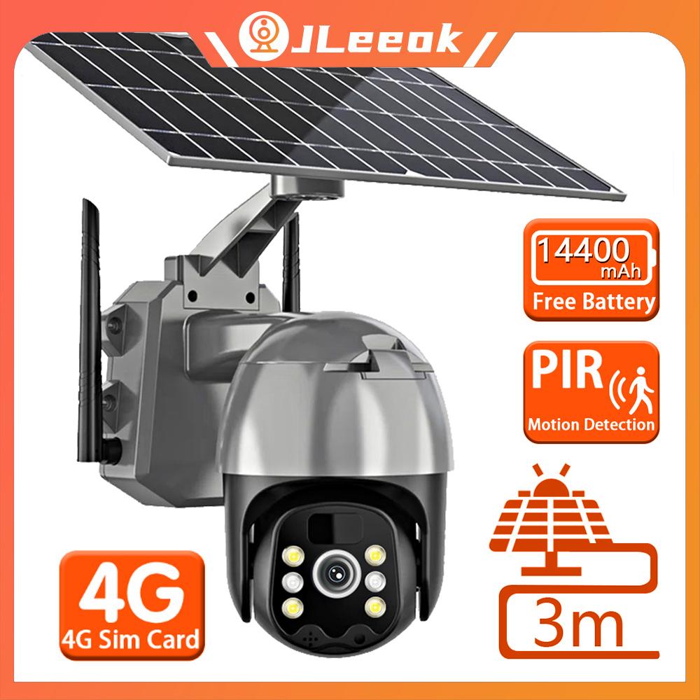 

Jleeok Outdoor 4MP 4G 10W Solar Wireless Battrery WIFI PIR Motion Detection Surveillence IP Camera 5X Zoom Color Night Vision PTZ Waterproof CCTV
