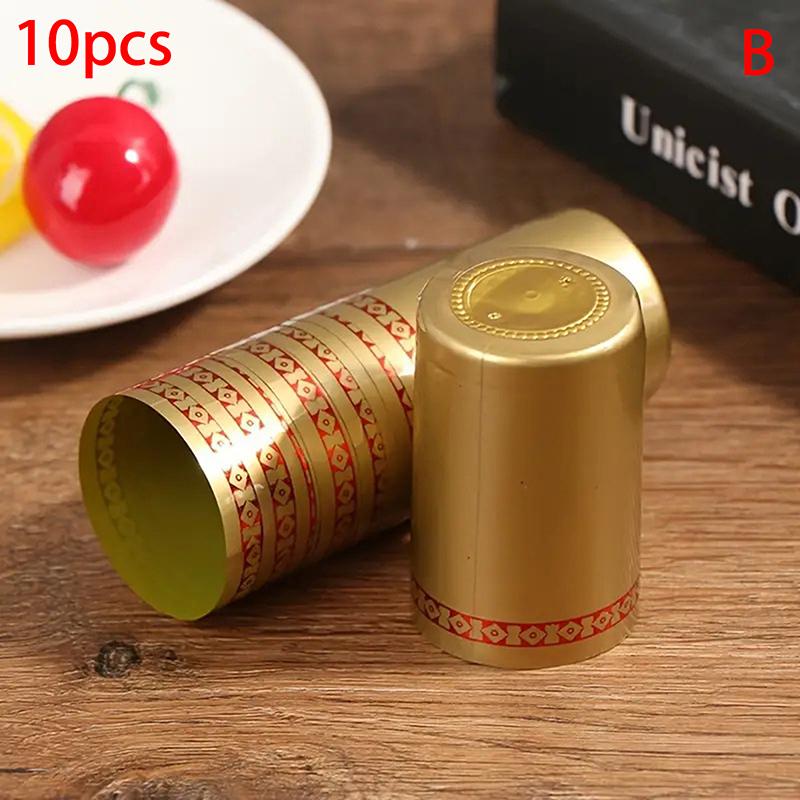 

10 Pcs Wine Bottle Heat Shrink Capsules Plastic Caps Wine Cellars Bottle Shrink Film Shrinkable Sealing Cap Brewing Bar Tools