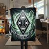 Custom Name Borussia Mönchengladbach Flannel Blanket, High Quality Comfortable for All Seasons, Home Decor, Warmth and Comfort